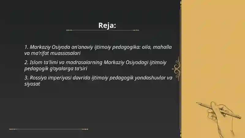 Ijtimoiy pedagogik g'oyalarning Markaziy Osiyo, Rossiya va G'arbdagi tarixi 2