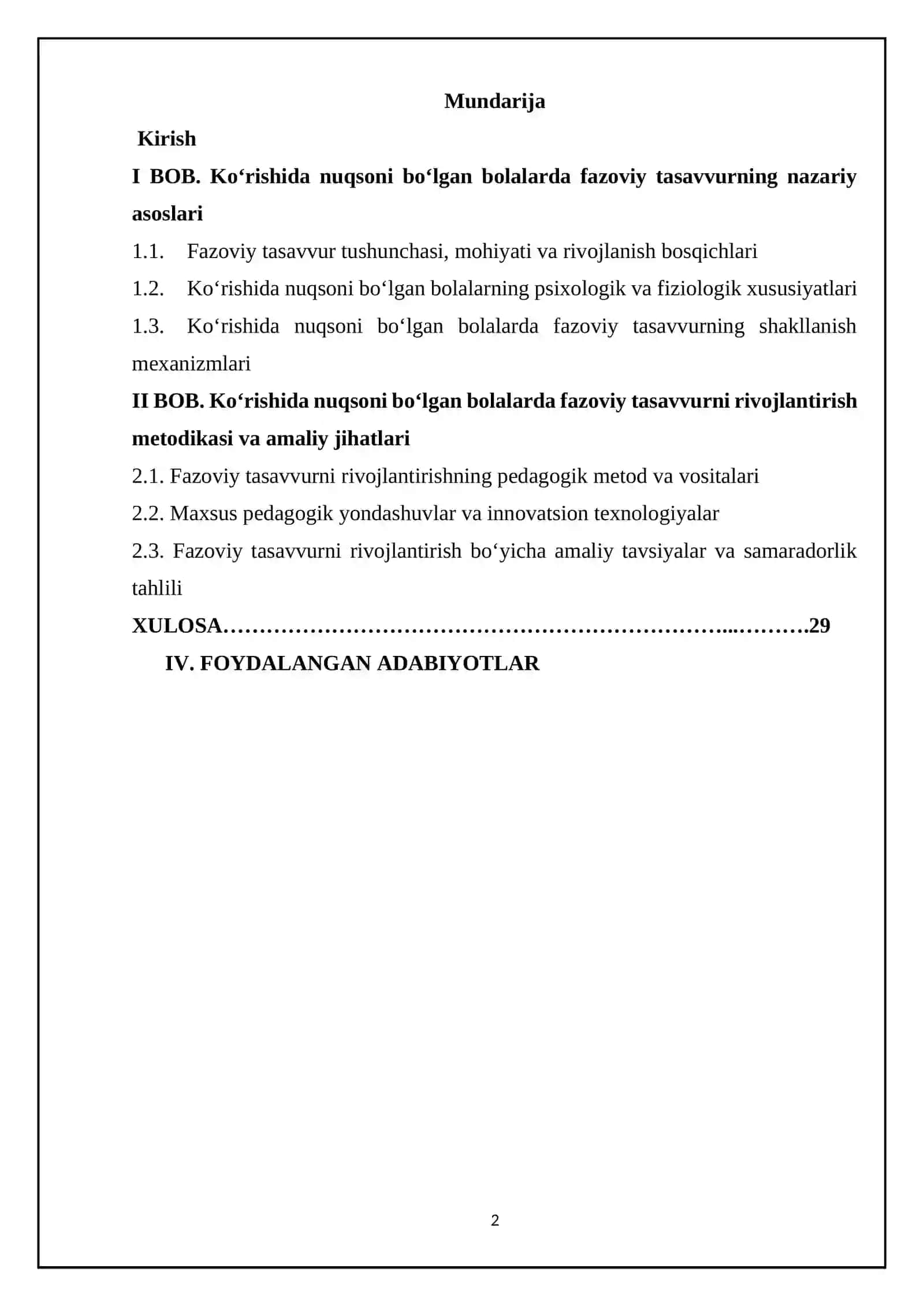 Ko‘rishida nuqsoni bo‘lgan bolalarda fazoviy tasavvurni rivojlantirishning o‘ziga xos xususiyatlari 2