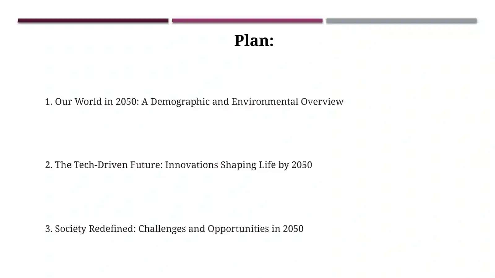 Our World in 2050: A Demographic and Environmental Overview 2