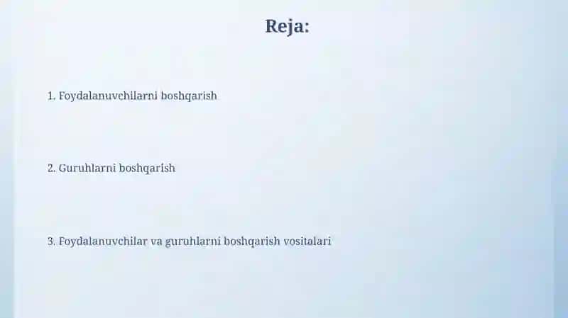 Windows operatsion tizimida foydalanuvchilar va guruhlarni boshqarish 2