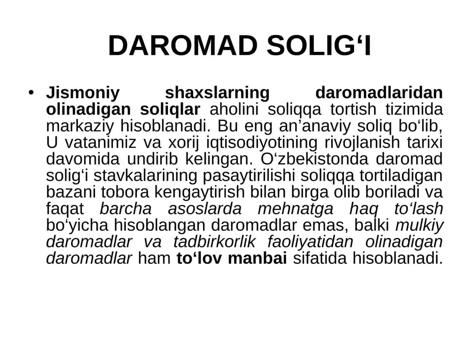 DAROMAD SOLIG‘I 2
