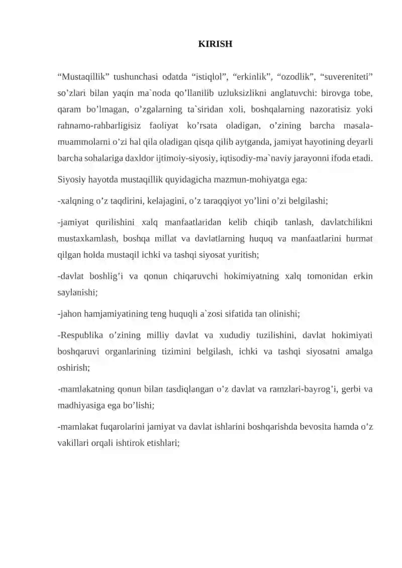 SIYOSIY MUSTAQILLIK, IQTISODIY MUSTAQILLIK,  MA’NAVIY  MUSTAQILLIK VA ULARNING O’ZARO BOG’LIQLIGI 2