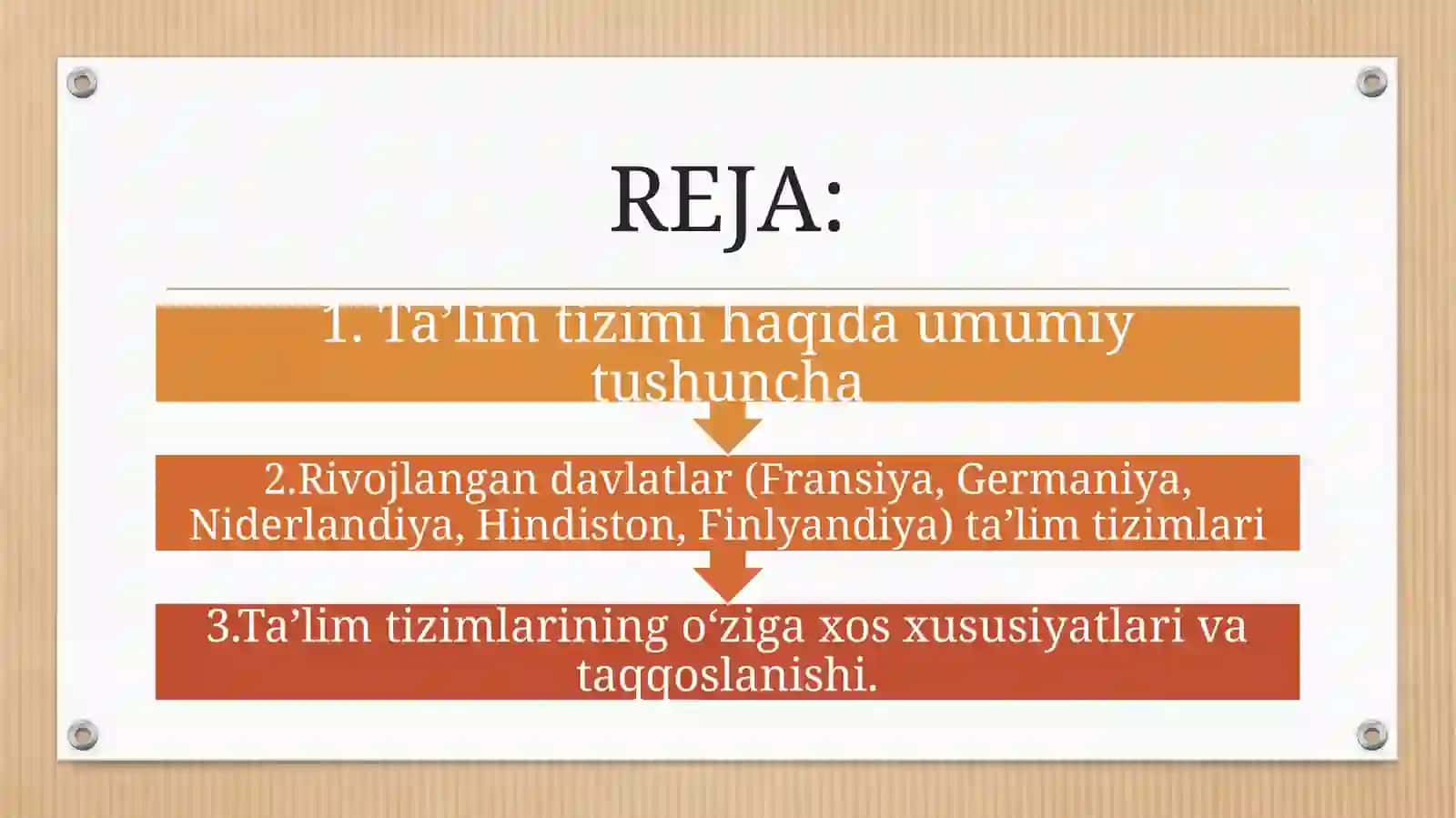 Fransiya,Germaniya,Niderlandiya,HindistonvaFinlyandiyata’limtizimlari 2