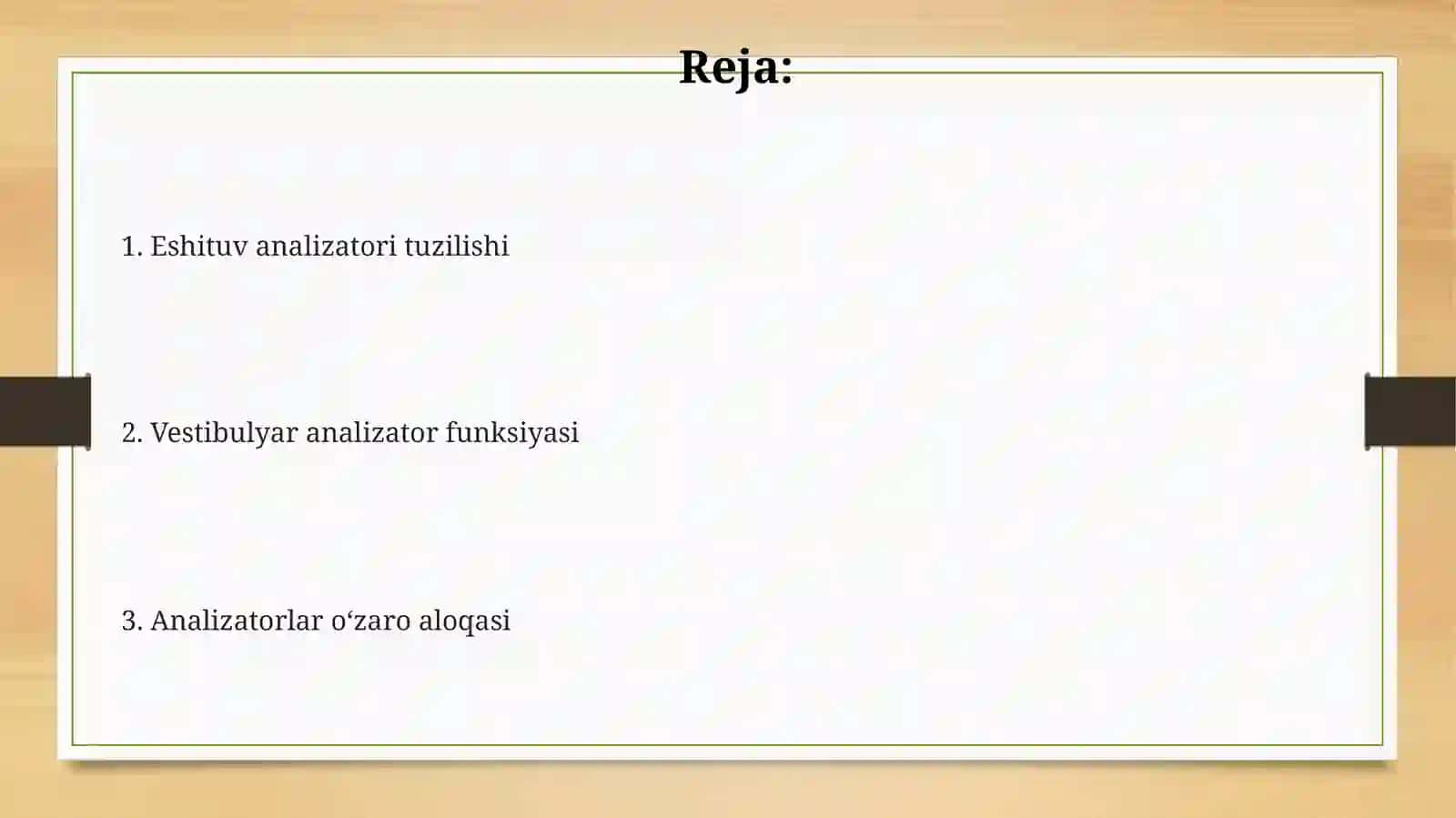 Eshituv va vestibulyar analizatorlar va ichki a'zo nozigi 2