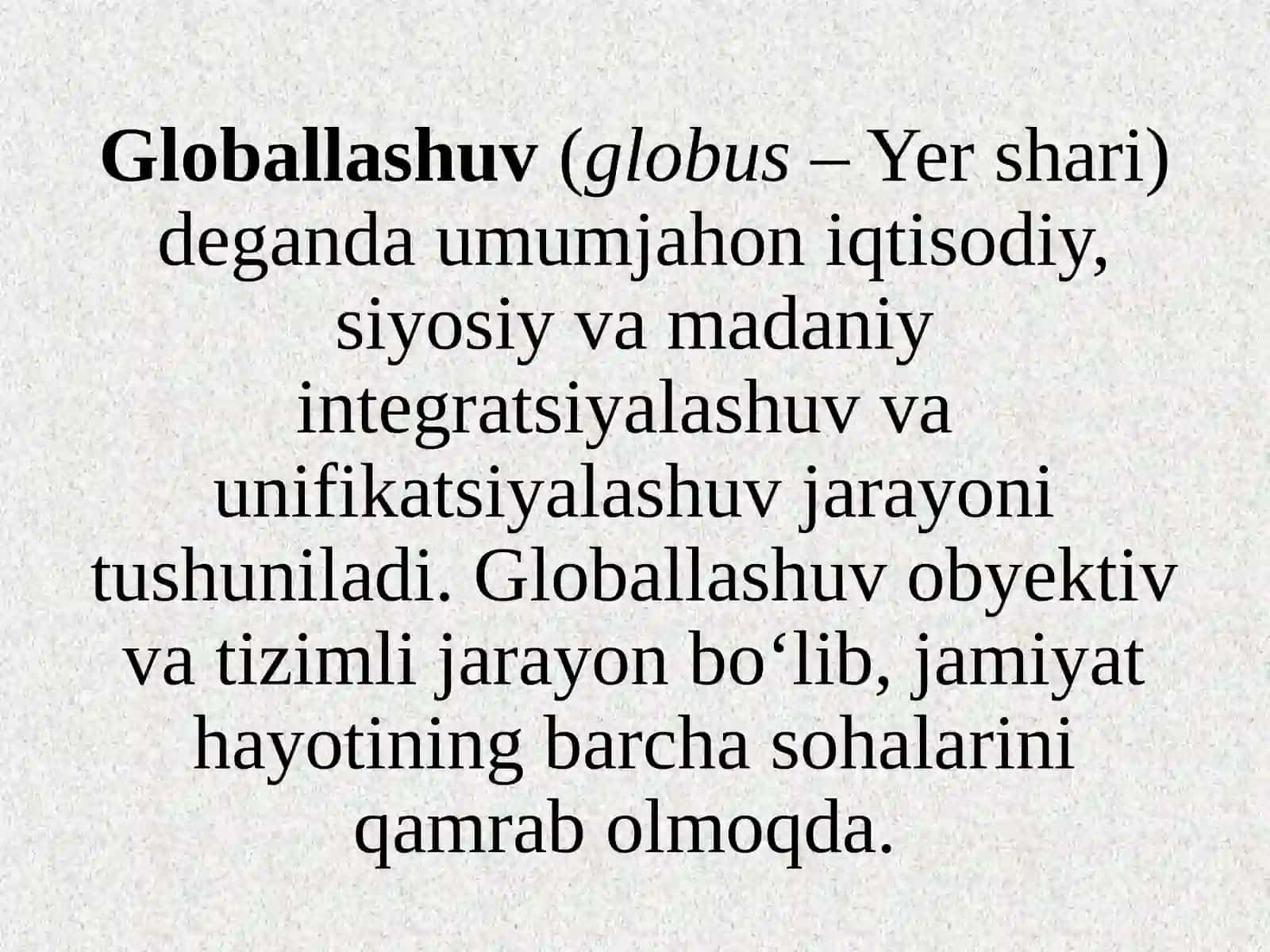 XXasroxiri– XXIasrboshlaridagloballashuvmuammolari 2