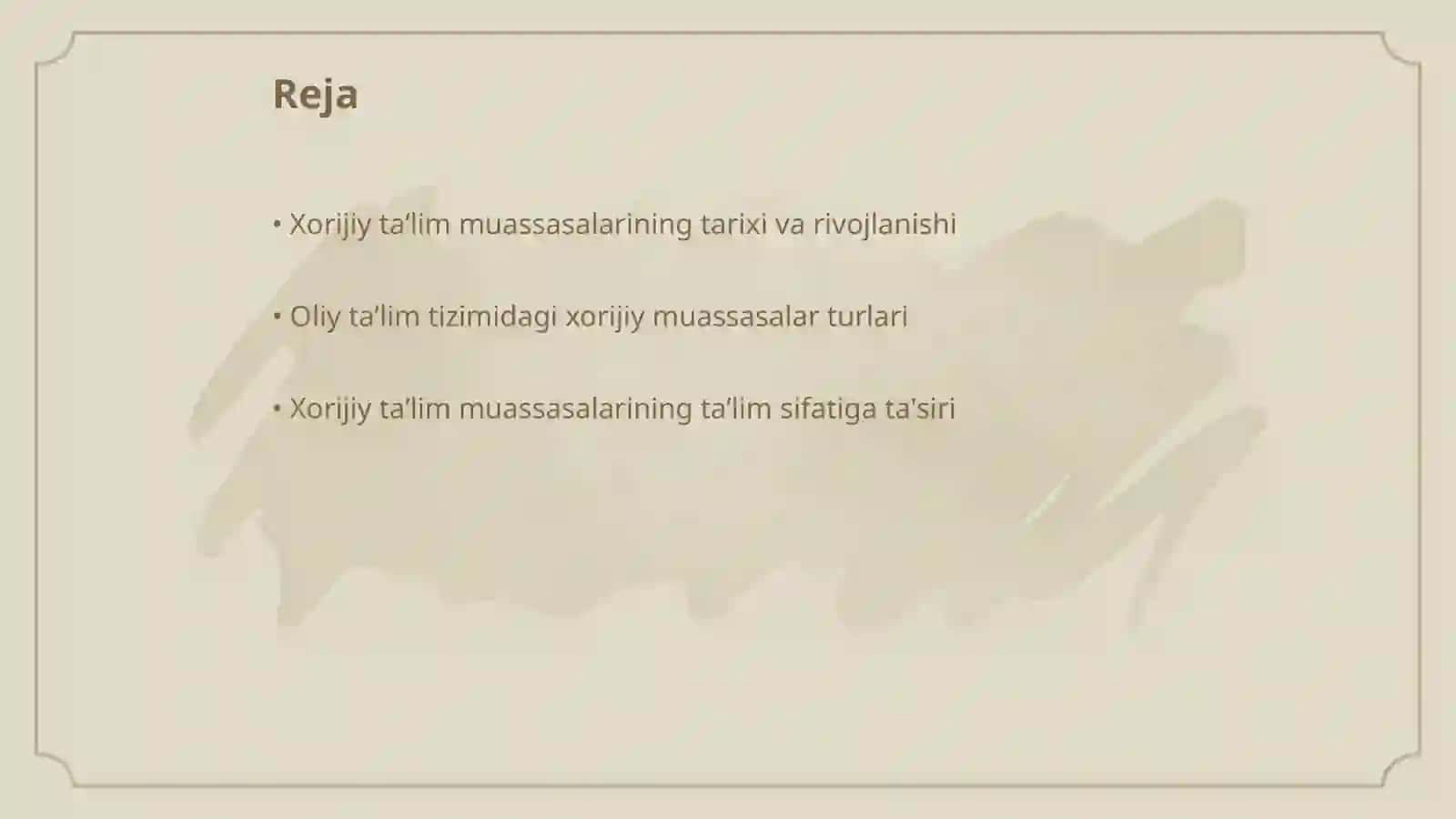 Oliy taʼlim tizimida xorijiy taʼlim muassasalarining tashkil etilishi va ularning sohada tutgan oʻrni 2