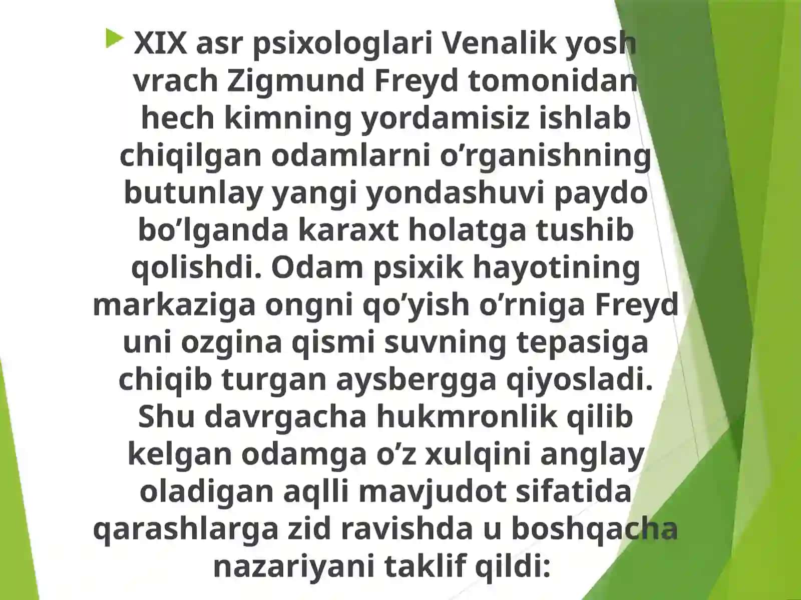 PSIXOANALIZNING PAYDO BO’LIShI VA RIVOJLANIShI 2