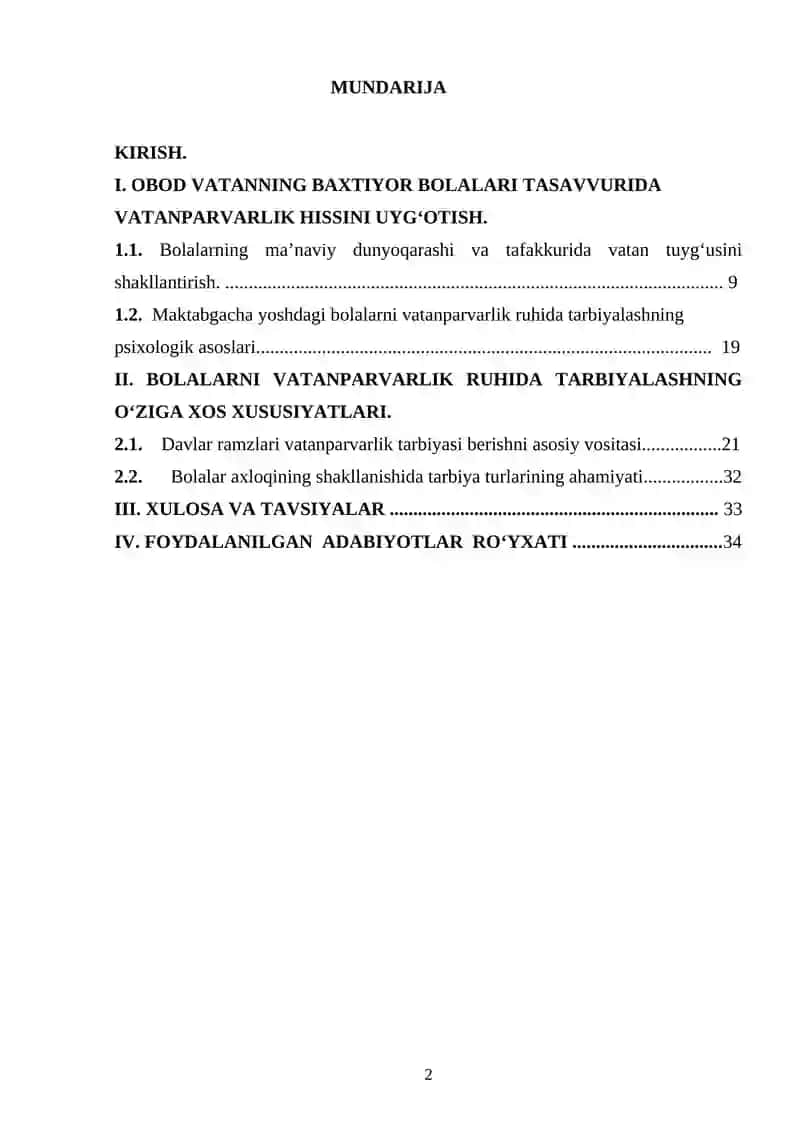 BOLALARNI VATANPARVARLIK RUHIDA TARBIYALASH 2