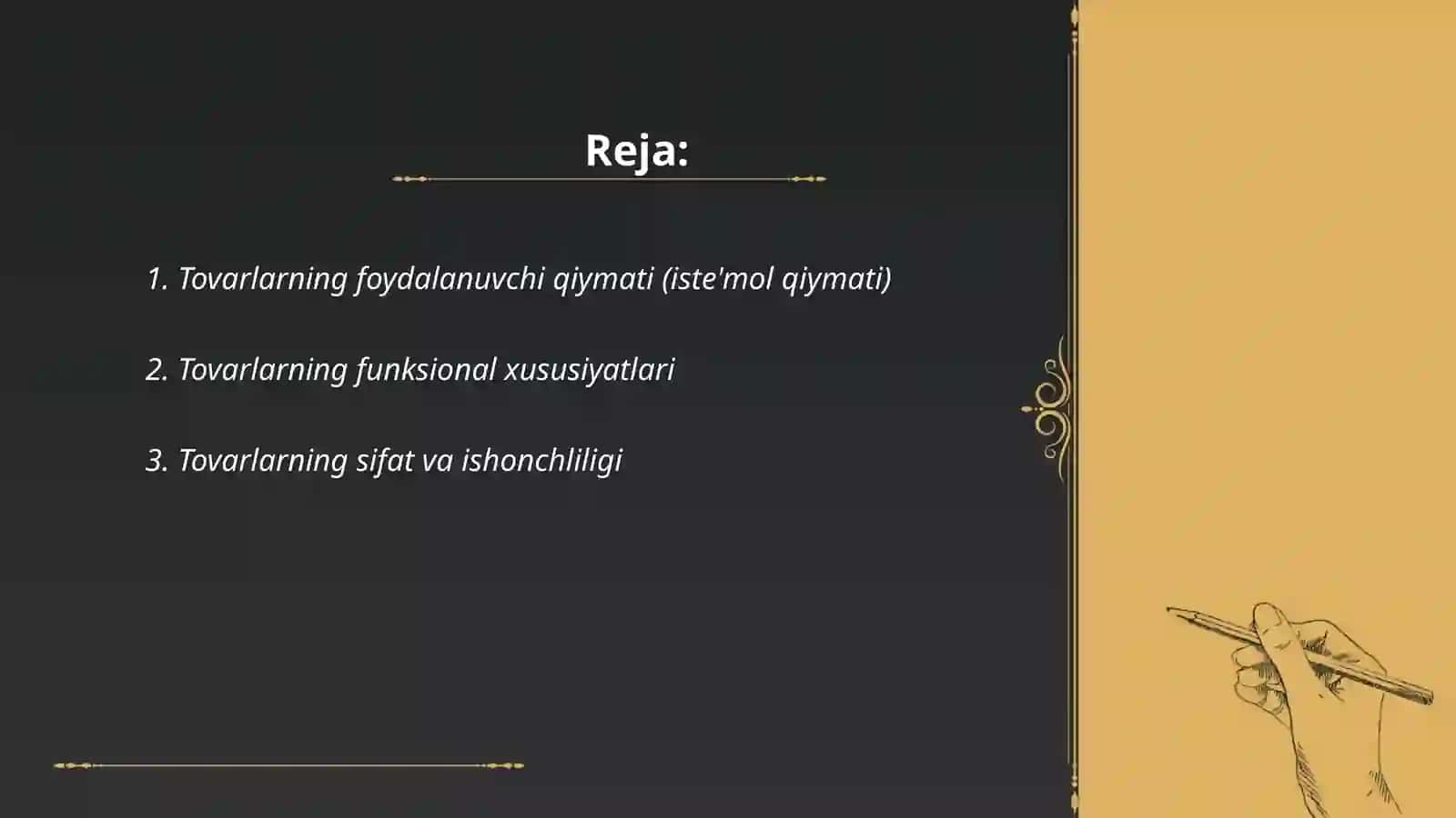 Tovarlarning iste' mol xususiyatlari 2