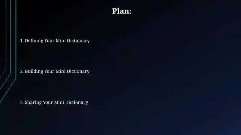 Compiling and presenting a mini dictionary 2