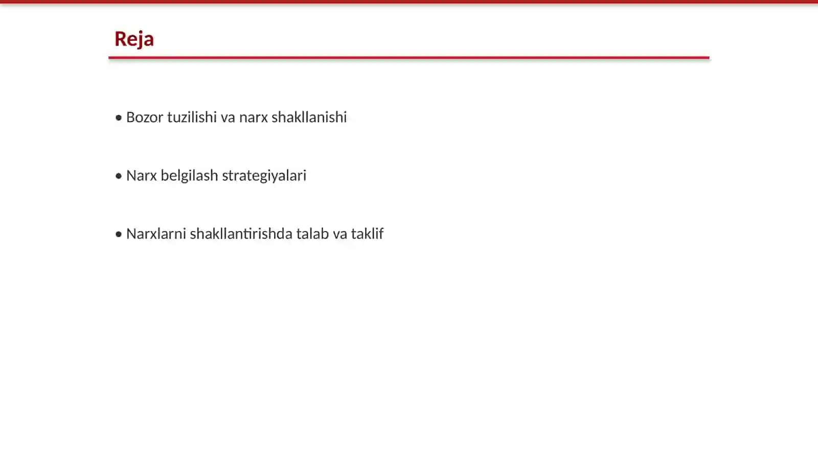 Bozor sharoitida narxlarni shakllantirish 2