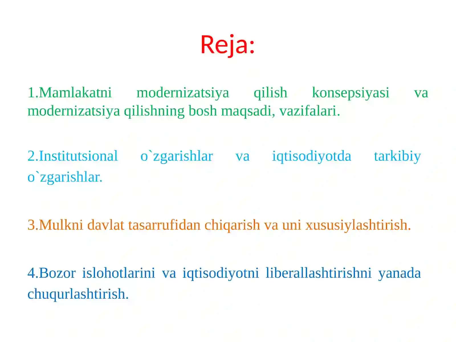 Mamlakatni modernizatsiya qilish sharoitida institutsional islohotlar 2