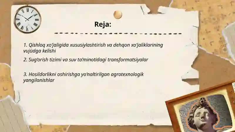 Mustaqillik yillarida qishloq xo‘jaligi va sanoat sohasidagi o‘zgarishlar 2