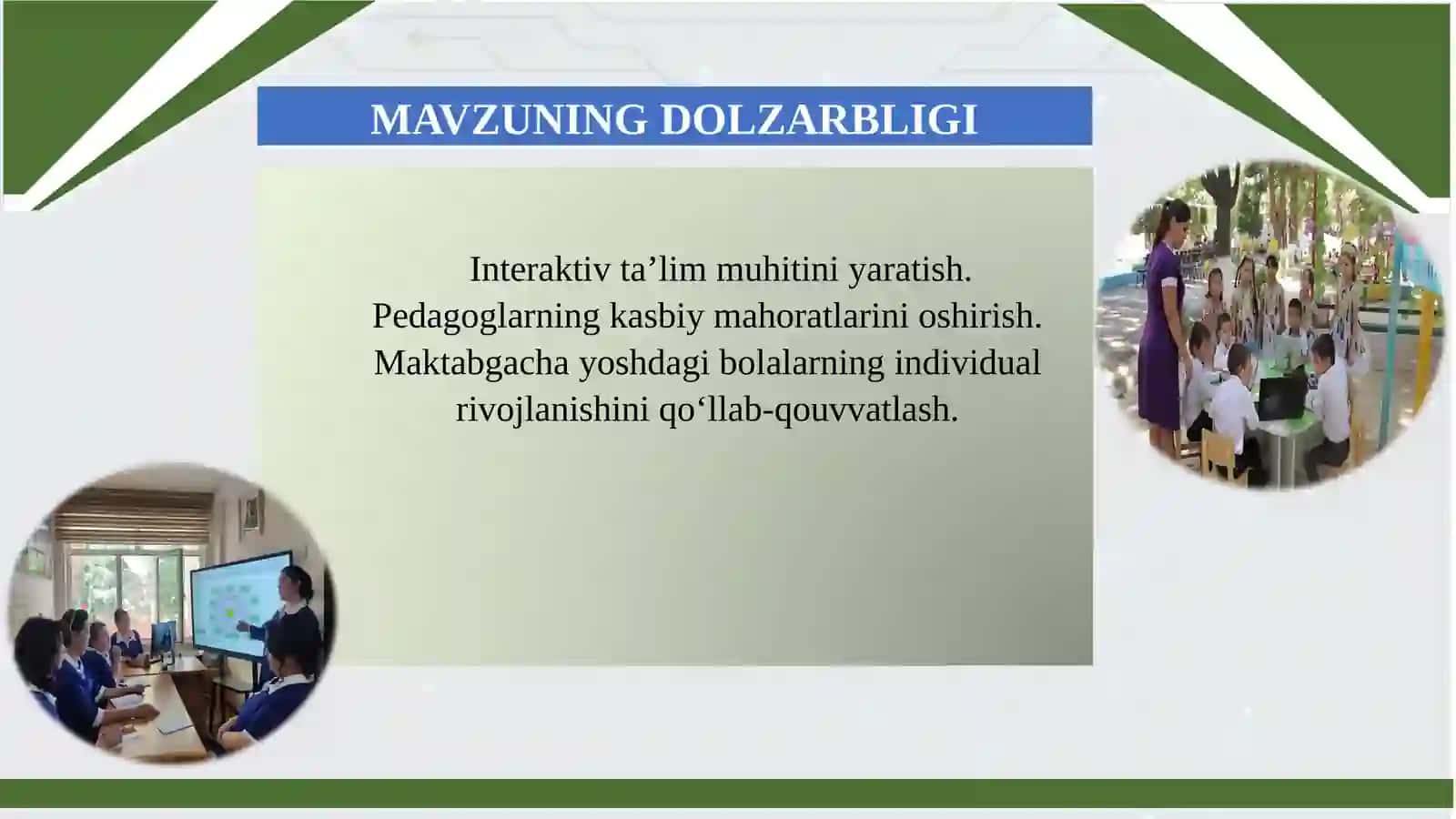 “ILK QADAM" DAVLAT O‘QUV DASTURI ASOSIDA AXBOROT KOMMUNIKATSION TEXNOLOGIYALARDAN FOYDALANIB, TA'LIM SIFATINI OSHIRISH YO'LLARI 2