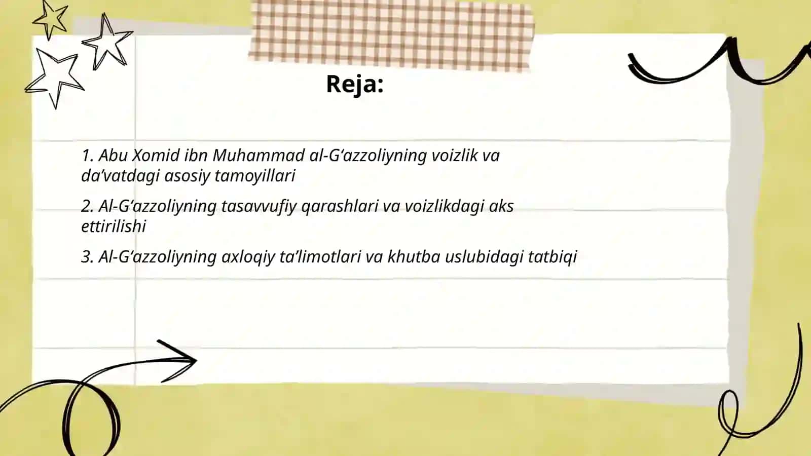 Abu Xomid ibn Muhammad al-Gʻazzoliyning voizlik va daʼvatdagi asosiy tamoyillari 2