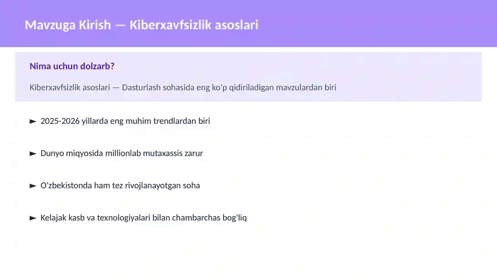 Kiberxavfsizlik asoslari 2