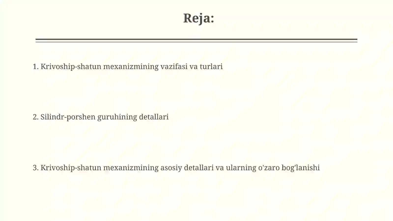 Krivoship shatun mexanizimining detallari tasnifi 2