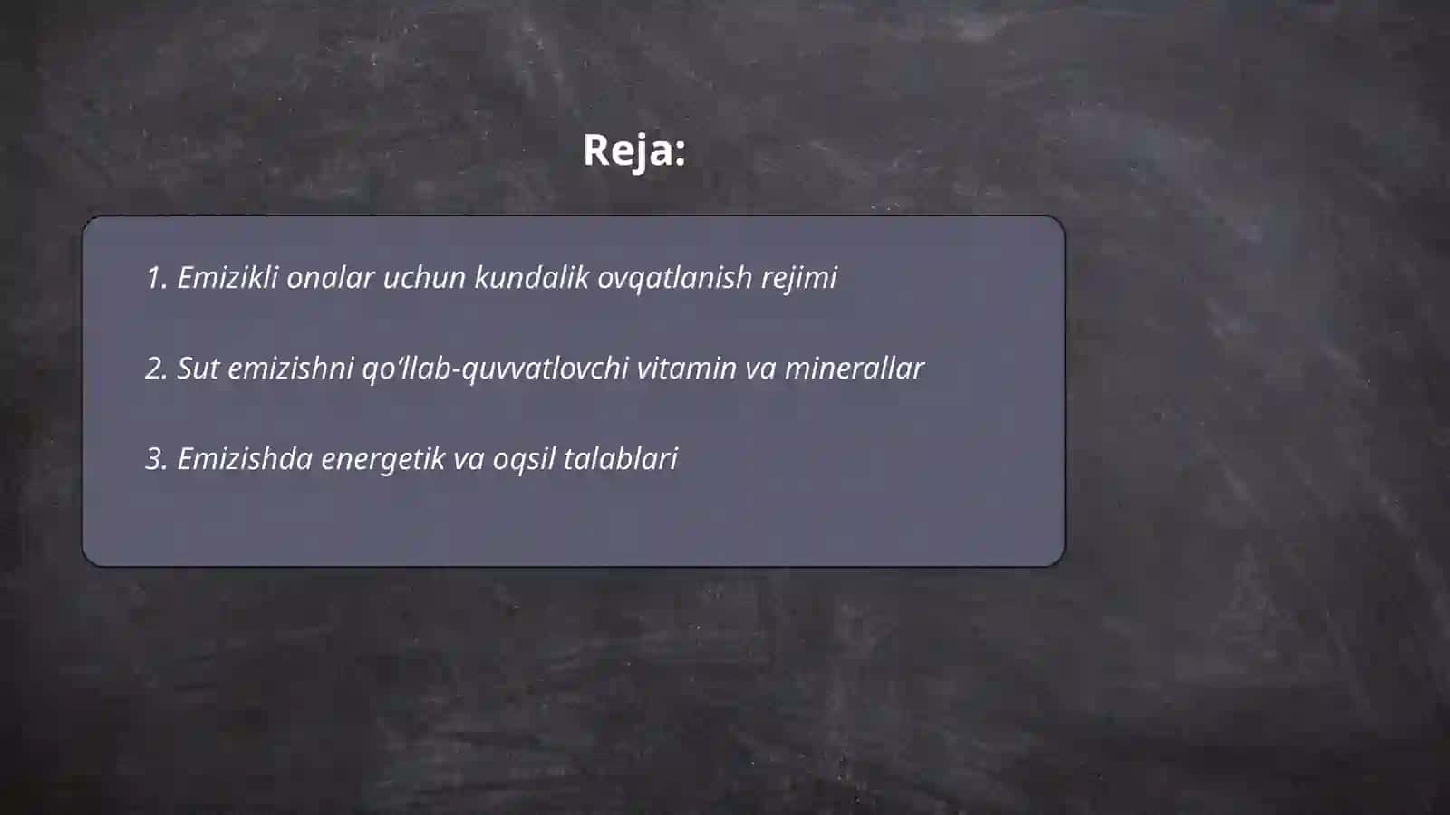 Emizikli onalarni ovqatlantirish tartibi qoʻshimcha ovqat kiritish kech kiritish asoratlari 6 oydan 2 yoshgacha bolalarga berish mumkin boʻlmagan mahsulotlar 2
