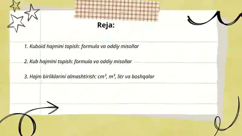 Kuboid va kubni hajmini topish 2