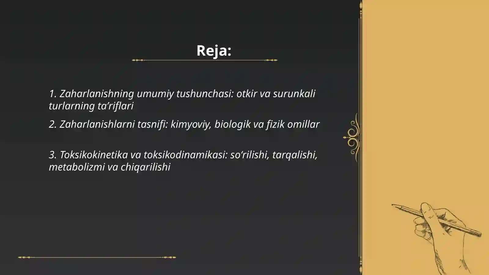 Zaharlanishning otkir va surunkali turlari 2