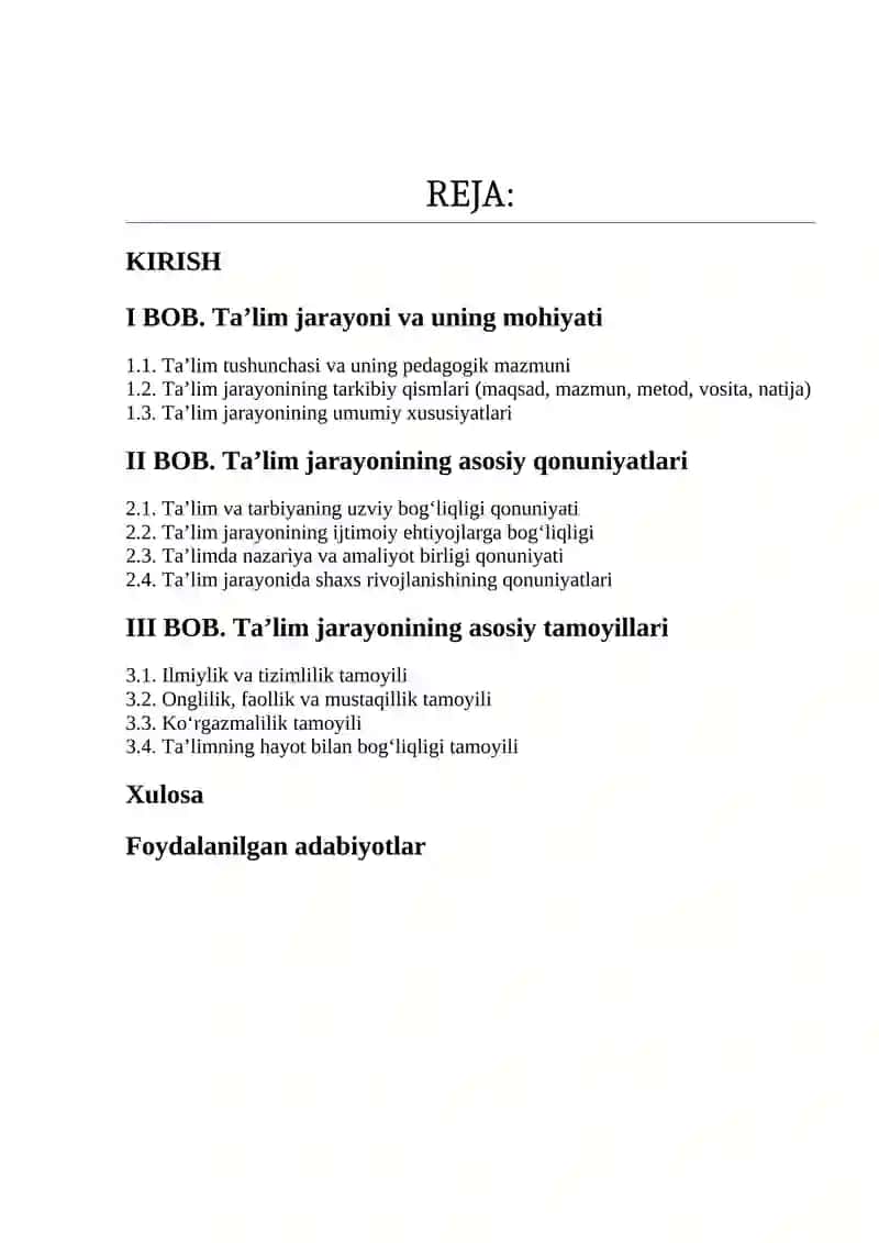 Talim jarayonining qonuniyatlari va tamoyillari 2