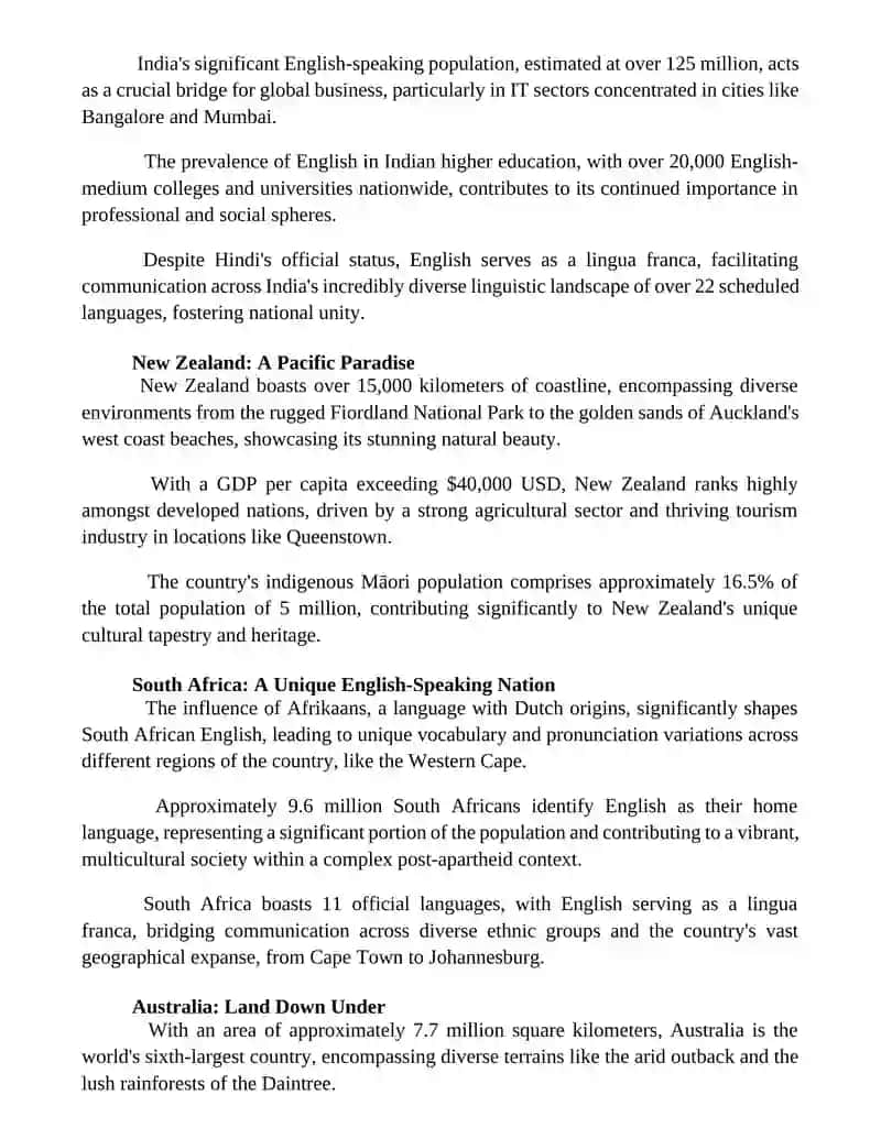 English speaking countries 2