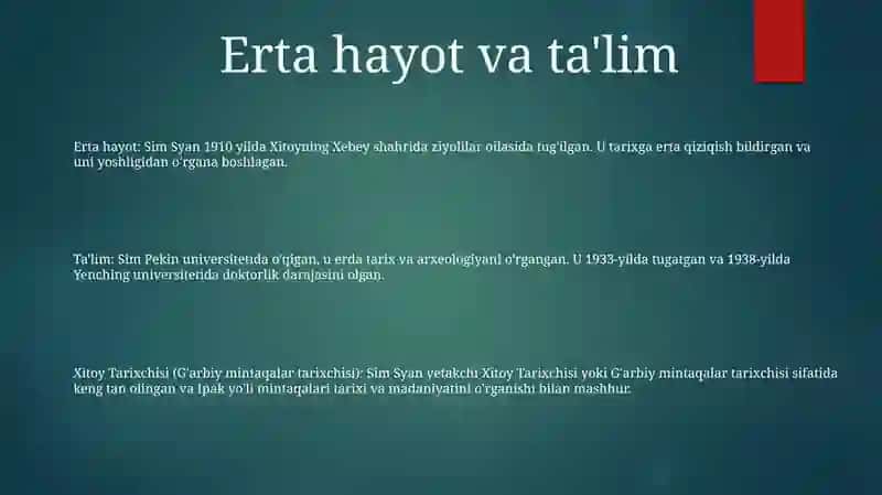 Xitoy Tarixchisi Sim Syan 2