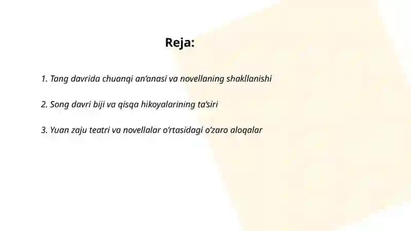 Xitoy adabiyotida o’rta asr novellasining shakllanishi va rivojlanishi 2