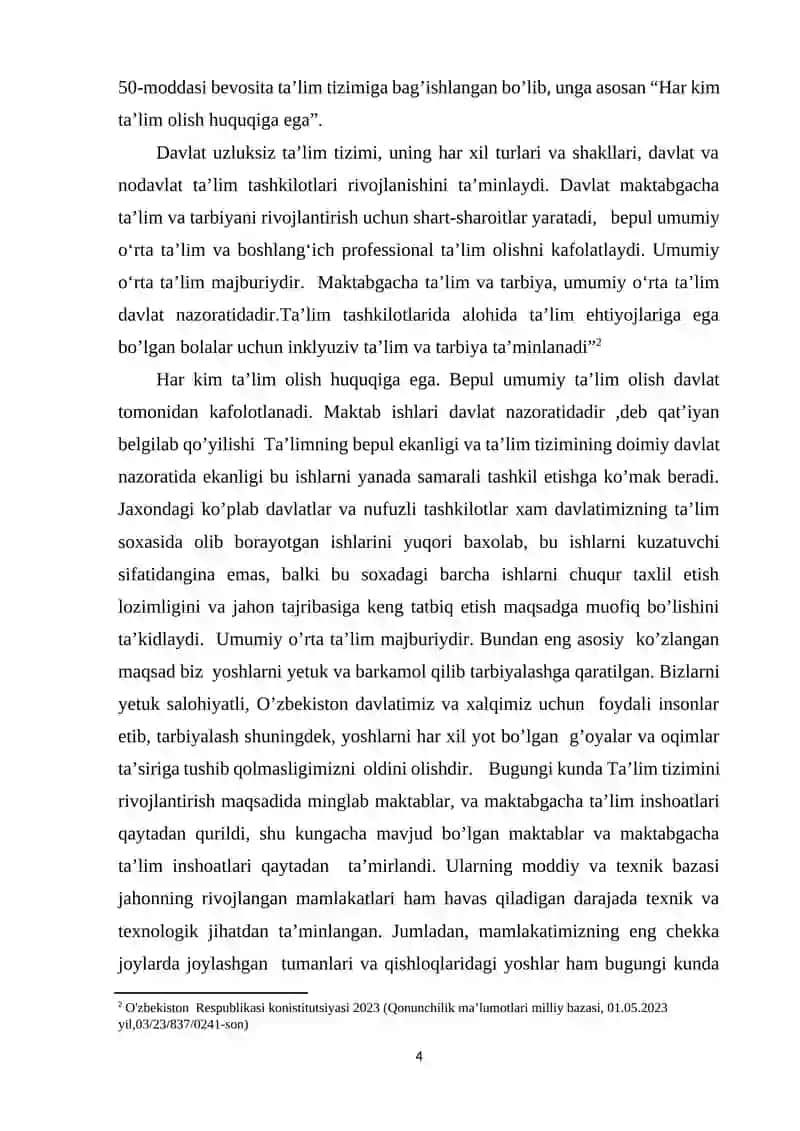 Maxsus taʼlim tizimida bola huquqlarini himoya qilishning pedagogik mexanizmlarini takomillashtirish 2