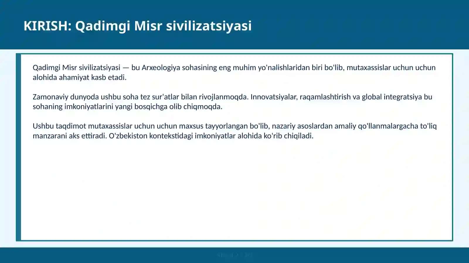 Qadimgi Misr sivilizatsiyasi 2
