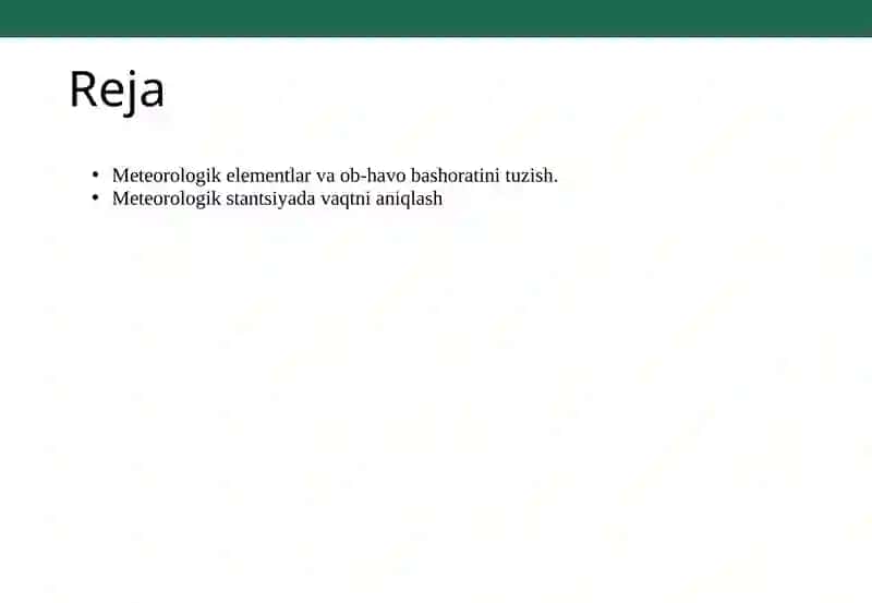 METEOROLOGIK KUZATISHLAR VA ULARNI TASHKIL ETISH 2