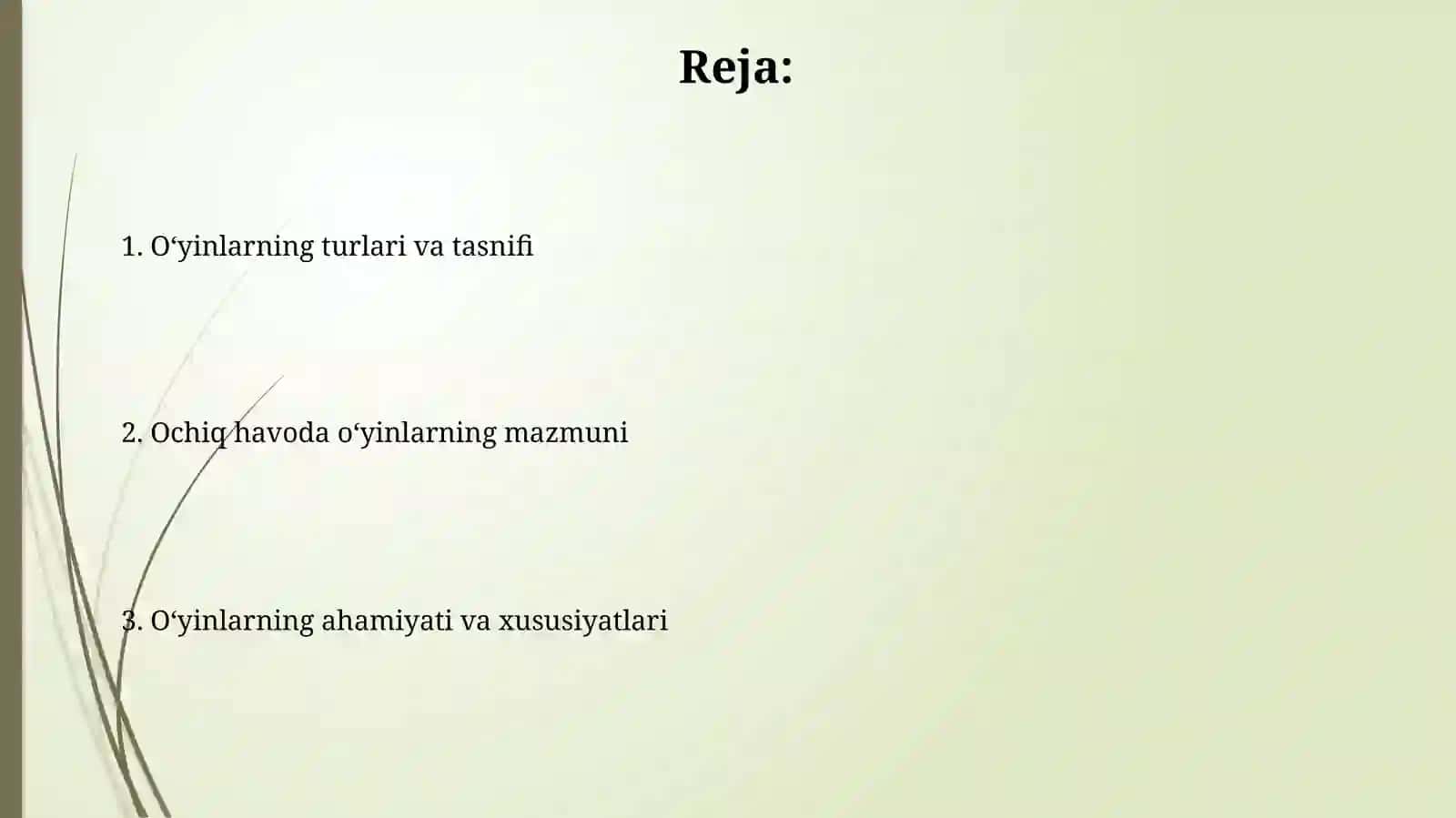 O'yinlarning turlari va tasnifi 2