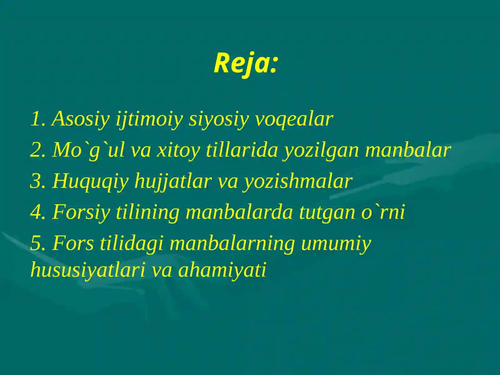 XIII – XIV asrlar manbalari 2