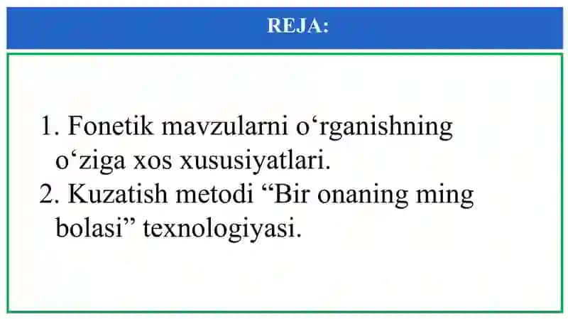 Fonetik mavzularni o‘rganish 2