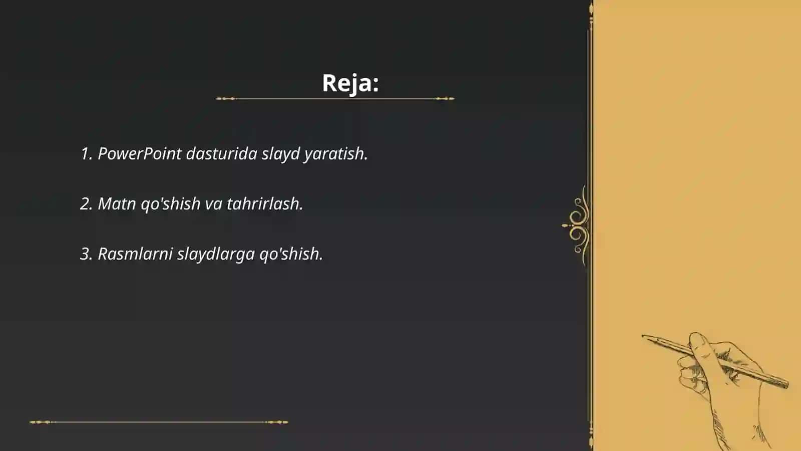 MS Power Point dasturida taqdimotlar yaratish usullari 2