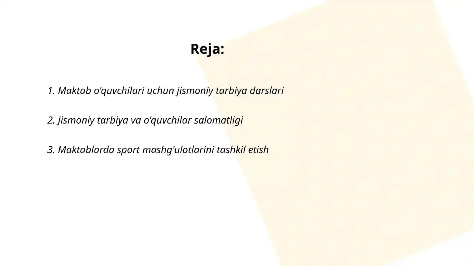 Jismoniy tarbiya darslari 2