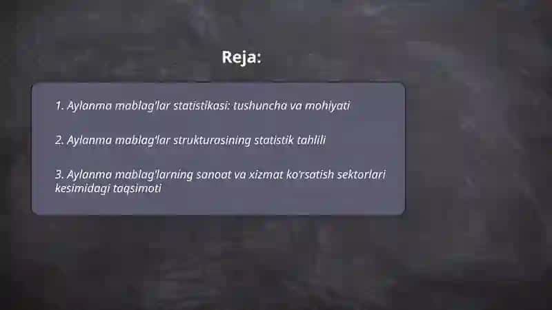 Aylanma mablagʻlar statistikasi 2