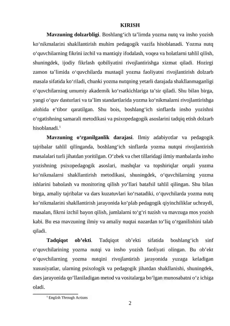 Boshlang‘ich sinflarda “Gap” mavzusini o‘rgatish metodikasi 2