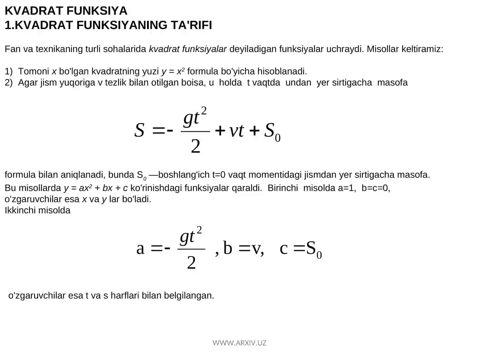 KVADRAT FUNKSIYA 2