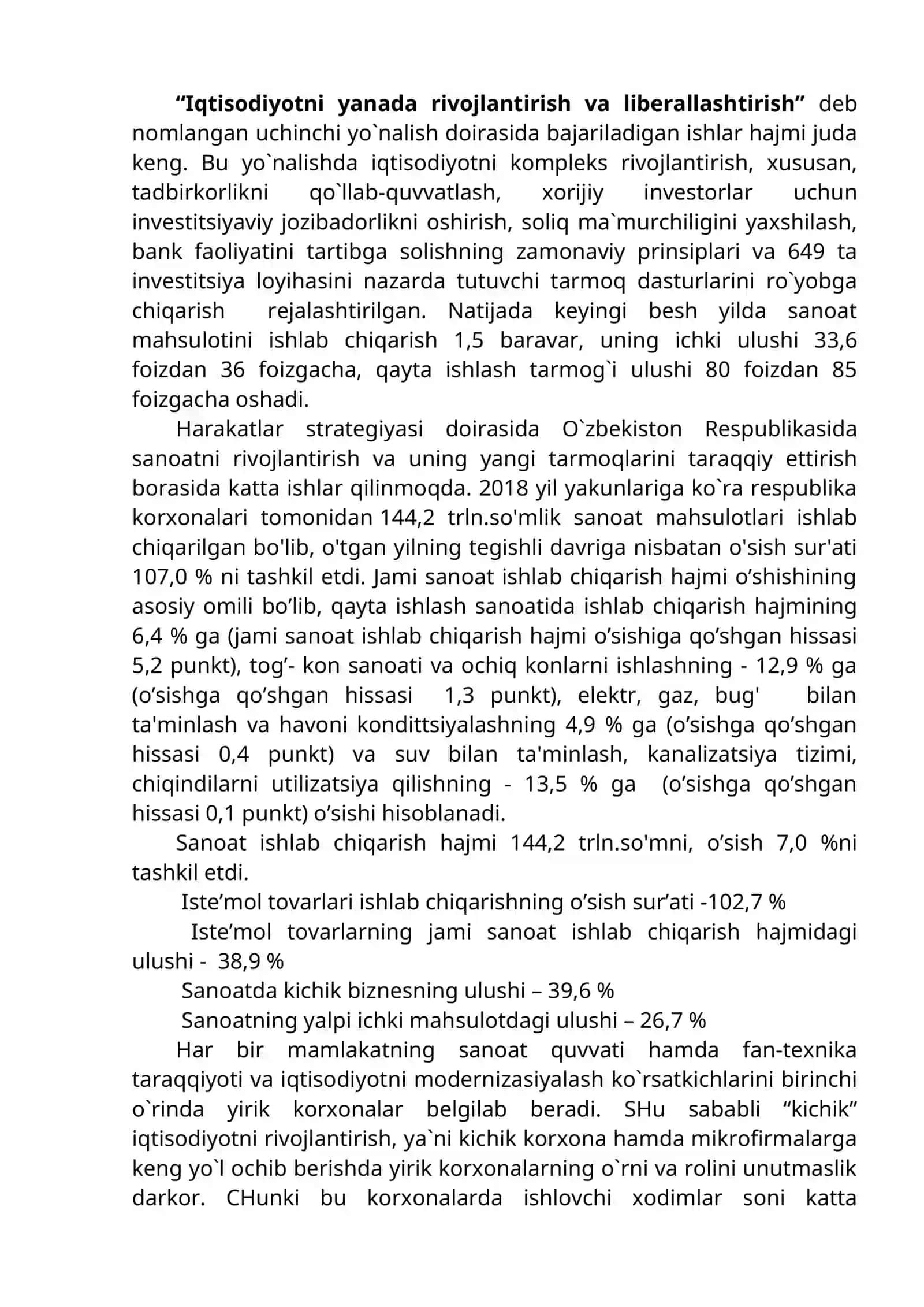SANOAT KORXONALARI VA ULARNING IQTISODIYOTNI MODERNIZASIYA QILISHDAGI AHAMIYATI VA ROLI 2