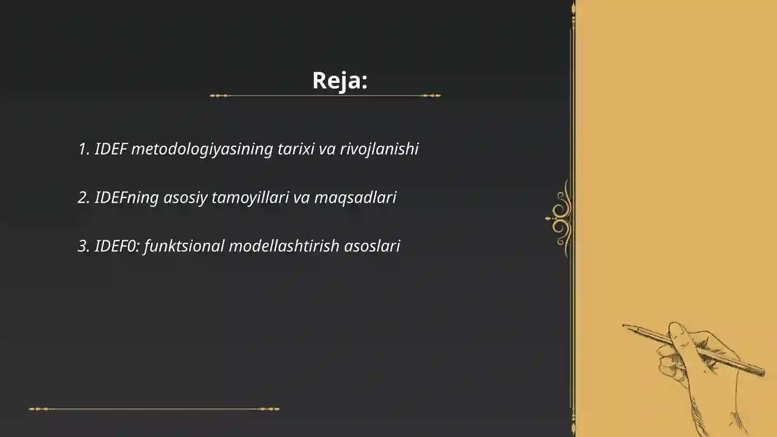 Vizual modellashtirish IDEF metodologiyasi 2
