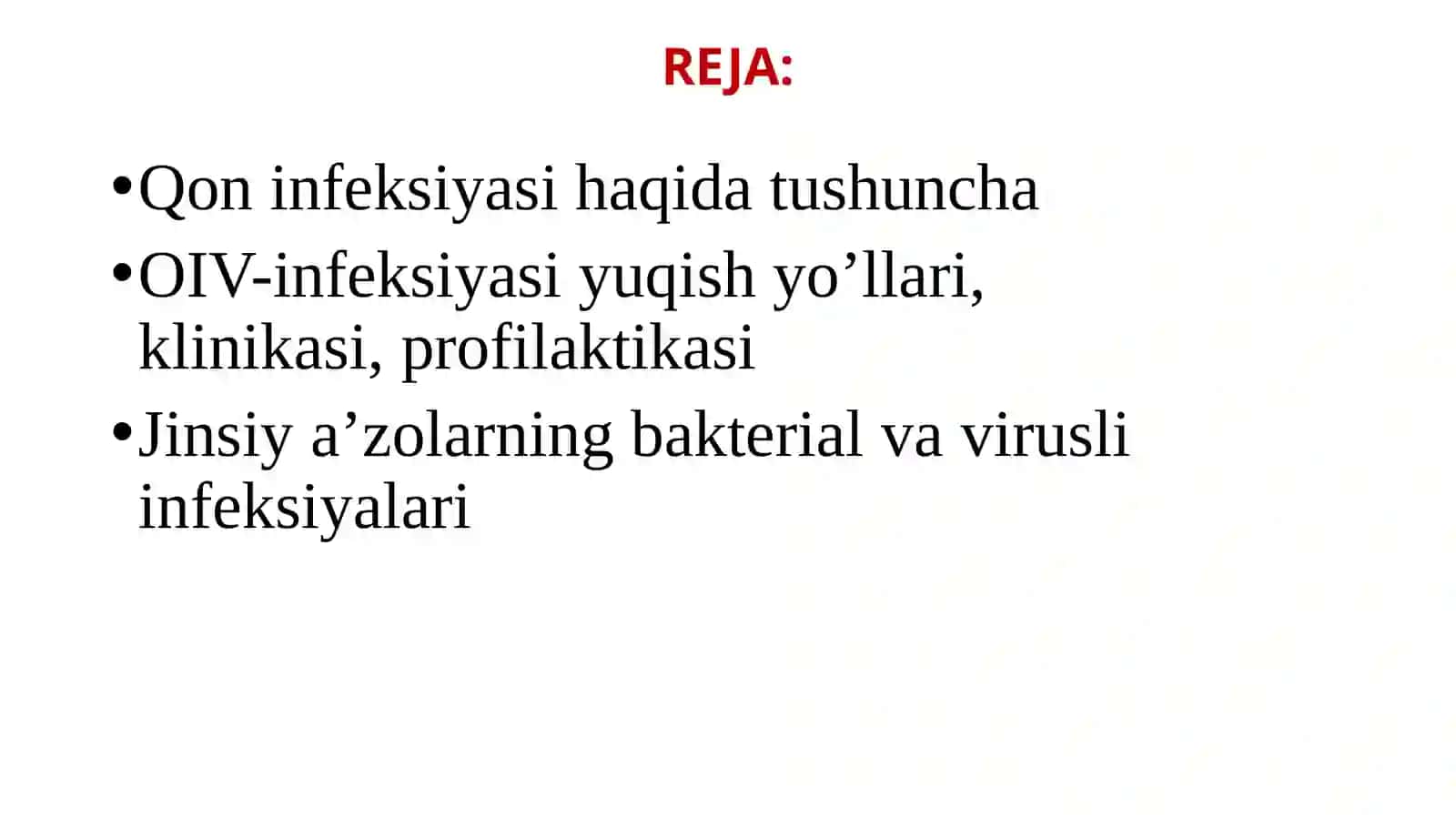 6-mavju: Qoninfeksiyalari 2