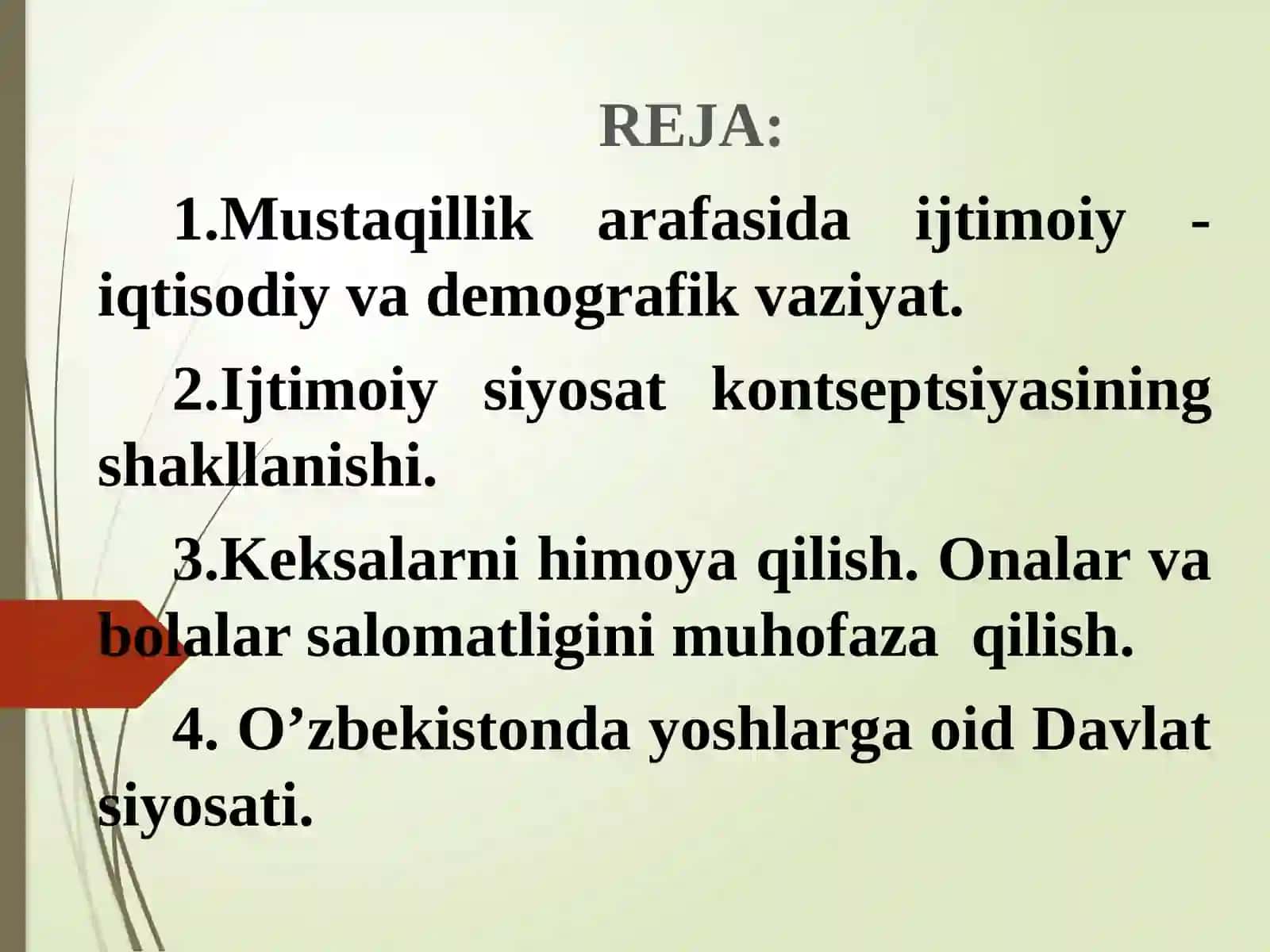 O’ZBEKISTONRESPUBLIKASIDAIJTIMOIYHIMOYA SOHASIDAGIO’ZGARISHLAR 2