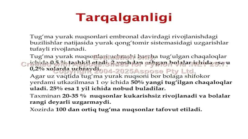 Tug‘ma yurak nuqsonlari bo‘yicha taqdimot 2