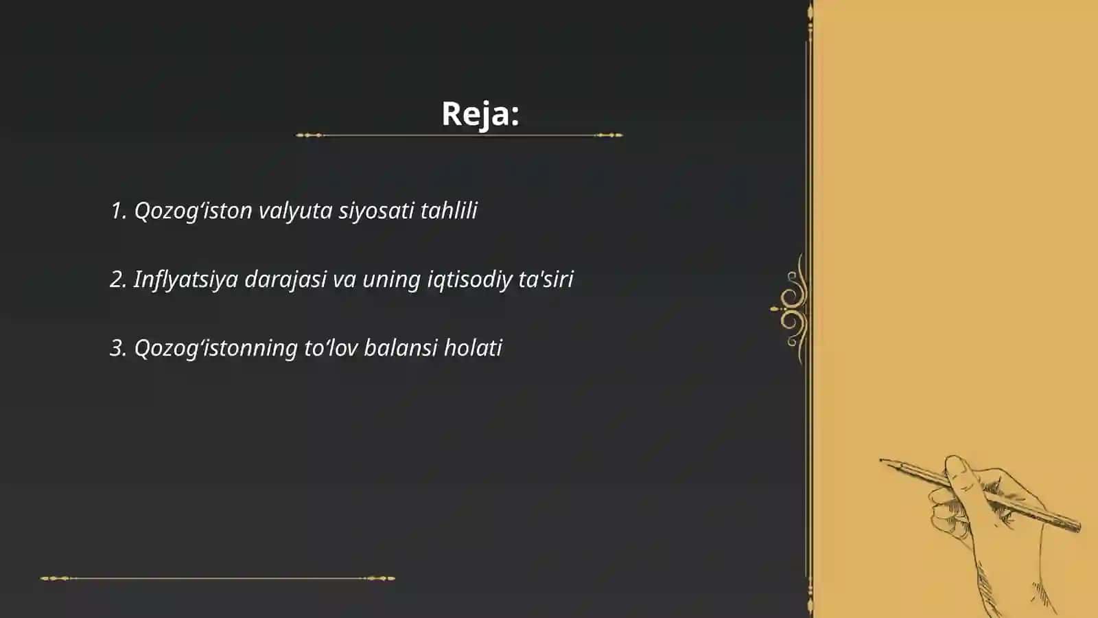 Qozag'iston valyuta siyosati,infilatsiya darajasi,to'lov balansi,fond bozori,yalpi ichki maxsulot,ekisport import,maxsus iqtisodiy zona 2
