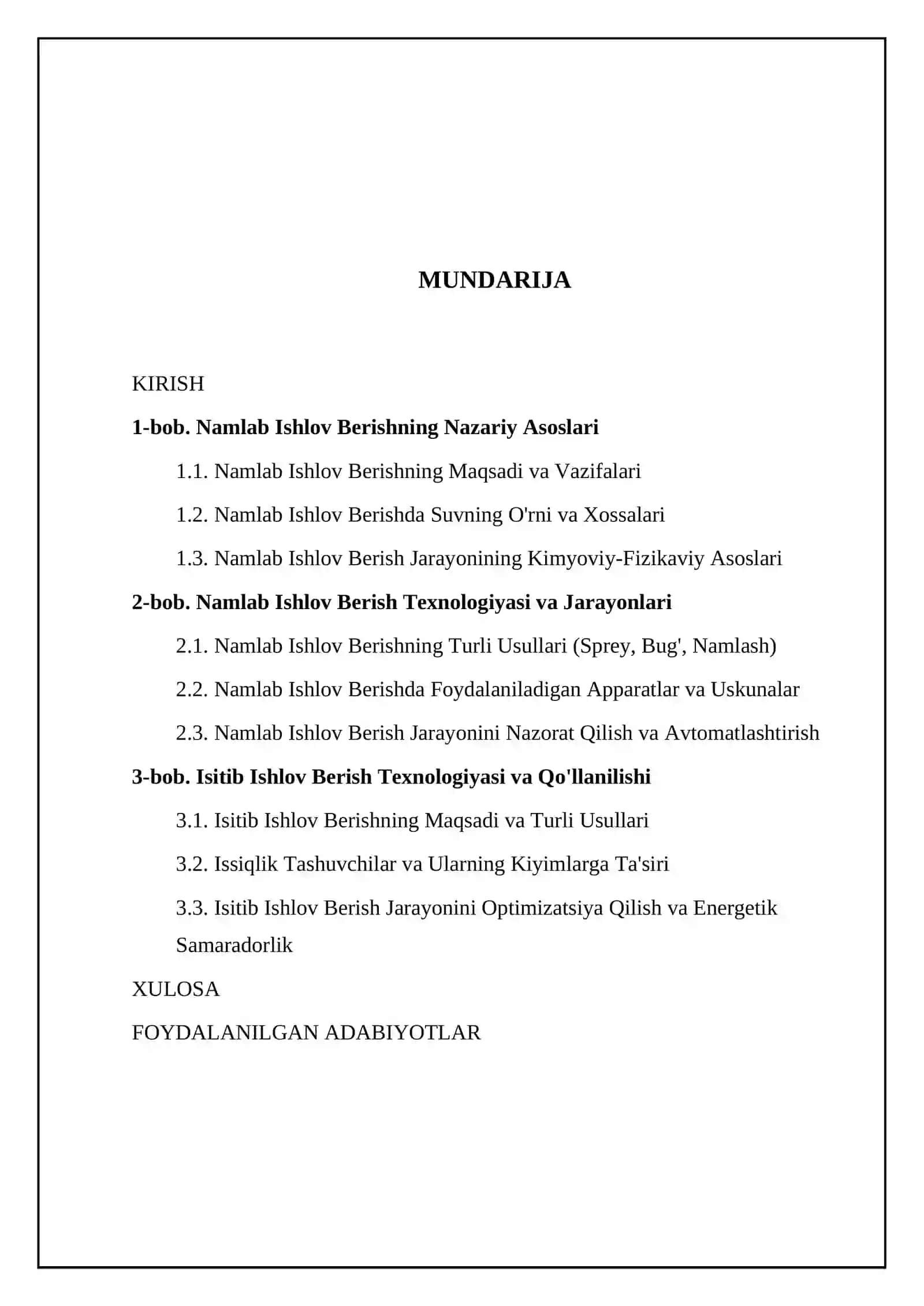 Kiyimlarga namlab va isitib ishlov berish texnologiyasi 2