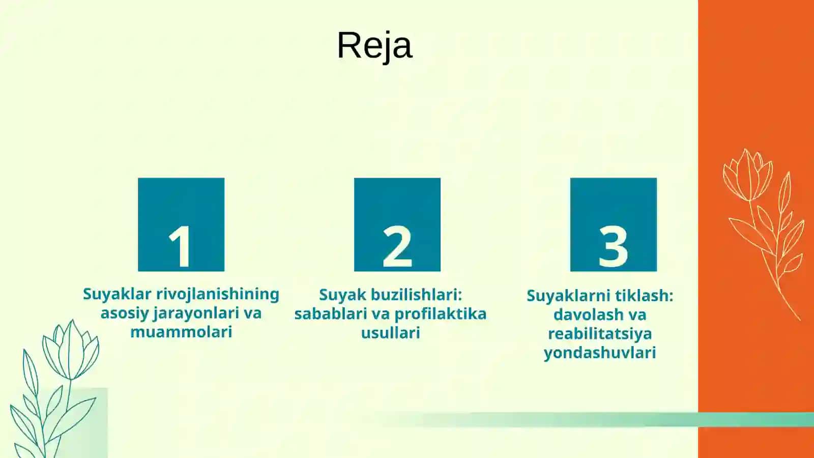Suyaklarni rivojlanishini buzulishlari. Nazirxonova Madinaxon 2