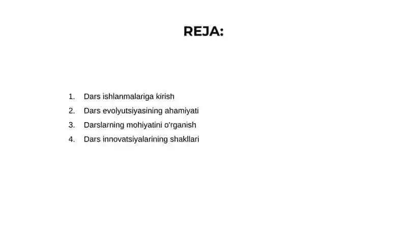 Dars ishlanmalari va ularning mohiyati 2
