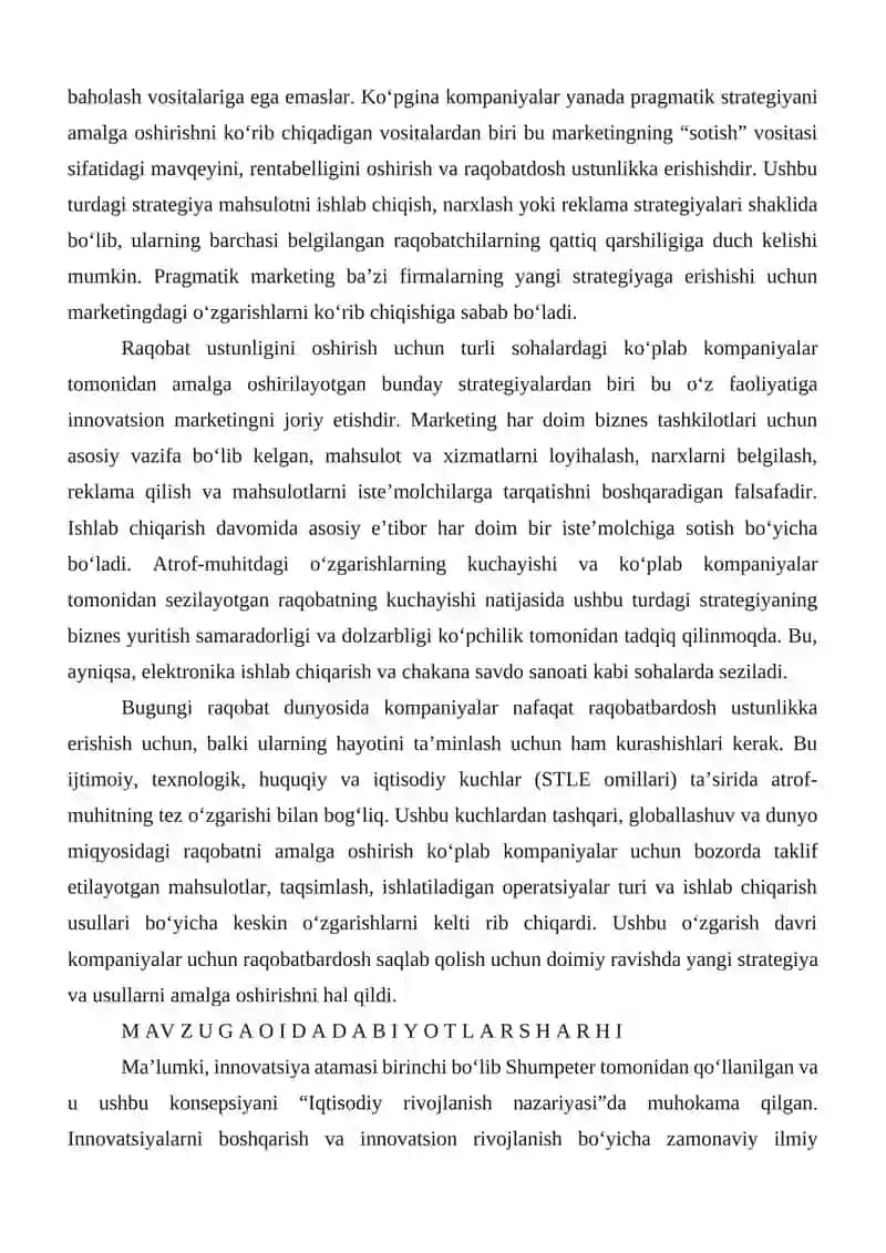 Korxonalar faoliyatiga innovatsion marketingni joriy etish samaradorligini oshirishning ustuvor yo‘nalishlari 2