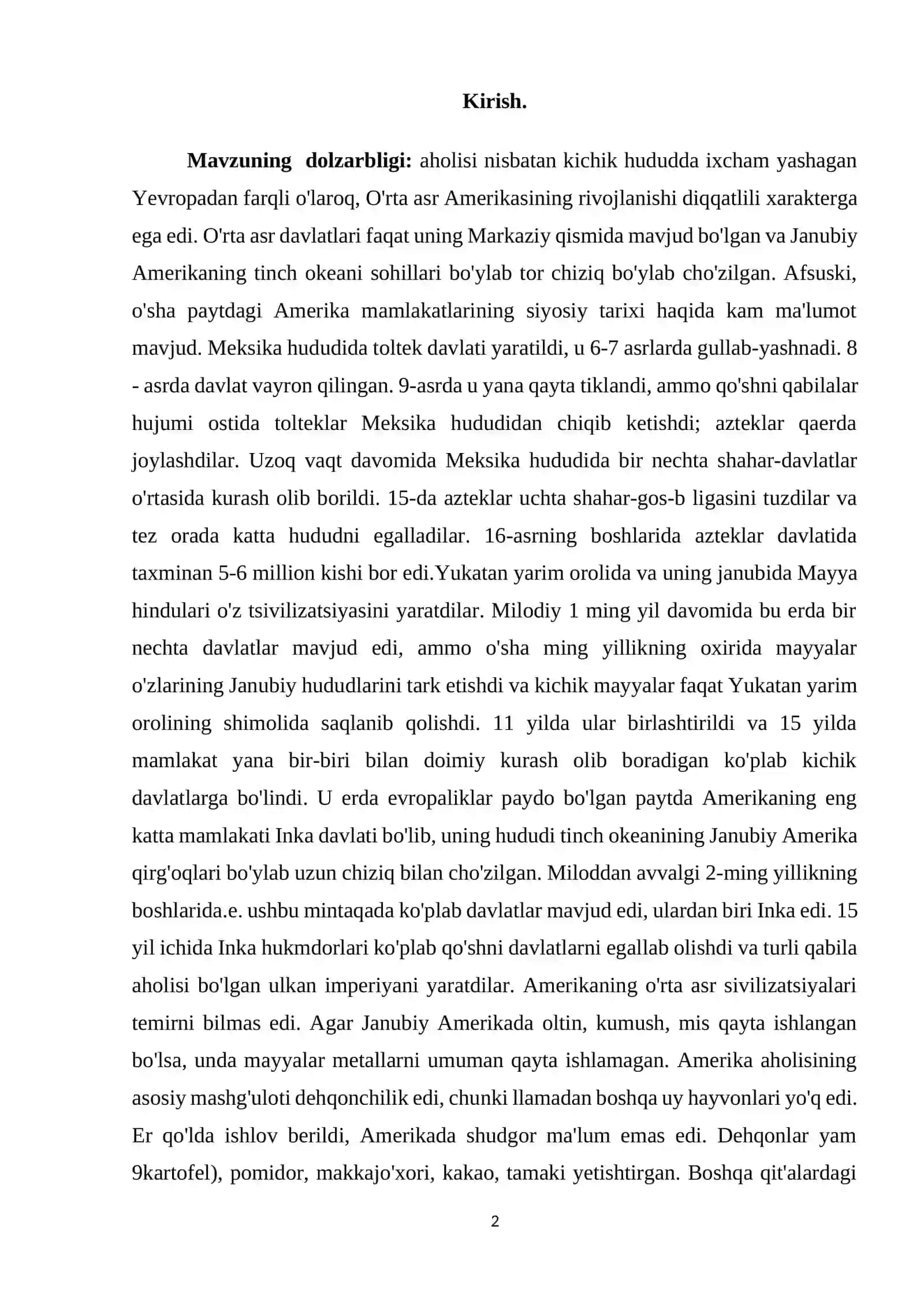 Amerika qit’asi aholisining oʻrta asrlardagi madaniyati 2